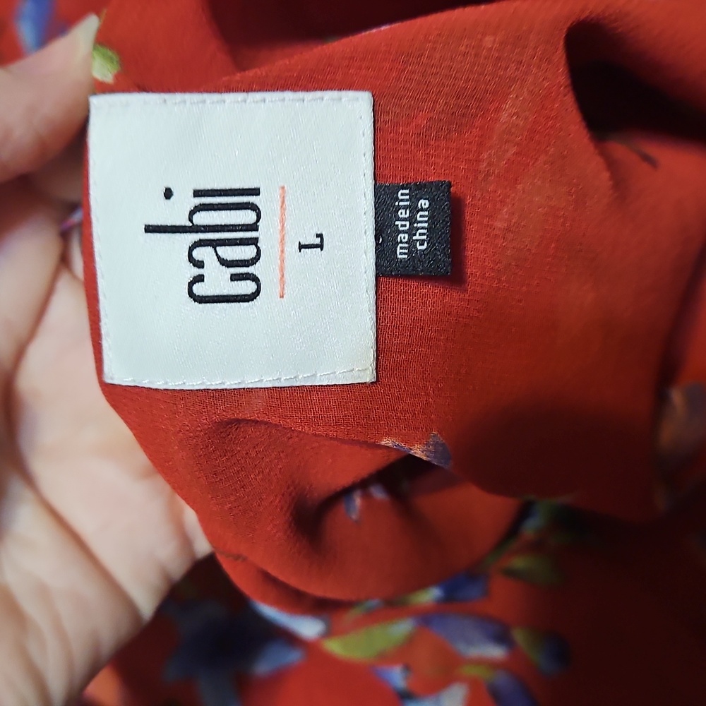 CAbi Red Floral Blouse - Picture 11 of 12